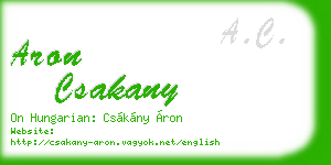 aron csakany business card